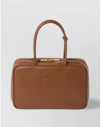 Miu Miu - Beau Large Leather Tote Bag - Lyst