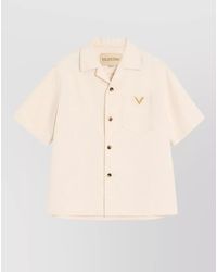 Valentino Garavani - Denim Short-Sleeve Bowling Shirt - Lyst