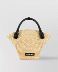 Balenciaga - Mini Straw Beach Bag - Lyst