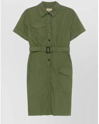 Woolrich - Cotton Short-Sleeve Shirt Dress - Lyst