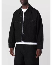 Studio Nicholson - Collared Cropped Jacket Lightweight Long Sleeves - Lyst