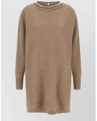 Brunello Cucinelli - Monile Collar Knit Mini Dress - Lyst