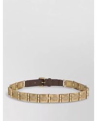 Etro - Belt Slim Metal Buckle Adjustable Engraved - Lyst