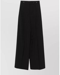 Givenchy - Wool Pleated Wide-Leg Trousers - Lyst