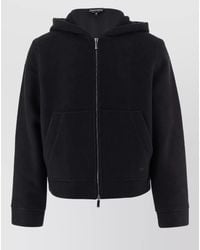 Emporio Armani - Hooded Wool Blend Blouson Jacket - Lyst