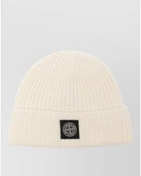 Stone Island - Ribbed Beanie Folded Cuff Knit Hat - Lyst