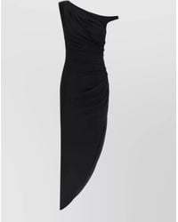 Elisabetta Franchi - Draped Asymmetric Sleeveless Midi Dress - Lyst