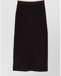 Alysi - Wool Skirt Long Pleated Comfortable Fit Versatile - Lyst