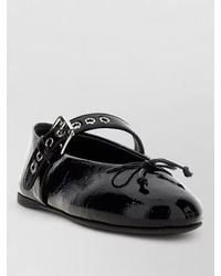 Miu Miu - Patent Leather Buckled Bow Ballerina Flats - Lyst