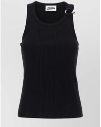 Jean Paul Gaultier - Tank Top With-Tone Hardware And Ribbed Texture - Lyst