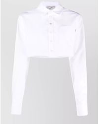 Coperni - Cotton Cropped Long-Sleeve Shirt - Lyst