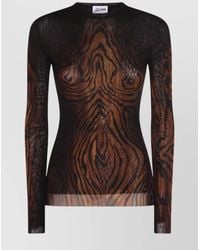 Jean Paul Gaultier - Mesh Wood Print Long-Sleeve T-Shirt - Lyst