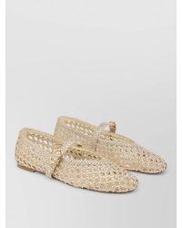 Stuart Weitzman - Lace Ballerina Shoes Flat Sole Nylon - Lyst