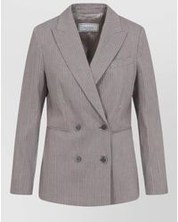 Peserico - Linen Double-Breasted Blazer - Lyst