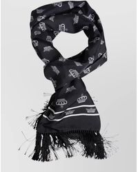 Dolce & Gabbana - Silk Printed Fringed Scarf - Lyst
