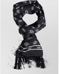 Dolce & Gabbana - Silk Printed Fringed Scarf - Lyst