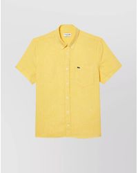 Lacoste - Collared Shirt With Pocket And Short Sleeves - Lyst