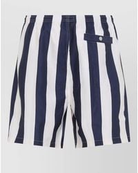 Ami Paris - Long Striped Swim Shorts Back Pocket - Lyst