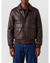 Schott Nyc - Leather Aviator Bomber Jacket - Lyst
