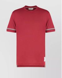 Thom Browne - Ribbed Crew Neck Short-Sleeve Cotton T-Shirt - Lyst