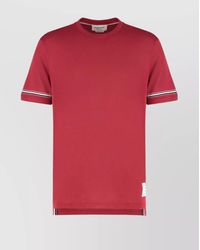 Thom Browne - Ribbed Crew Neck Short-Sleeve Cotton T-Shirt - Lyst
