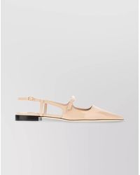 Jimmy Choo - Leather Flat Ballerina Shoes - Lyst