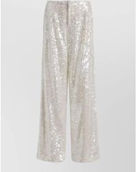 Alberta Ferretti - Wide Leg Trousers Sequin Detail Pockets - Lyst