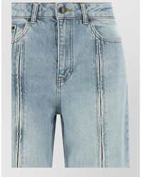 ROTATE BIRGER CHRISTENSEN - Denim High-Rise Straight-Leg Front Zip Jeans - Lyst