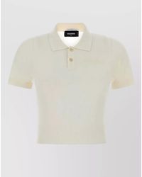 DSquared² - Cropped Knit Polo - Lyst