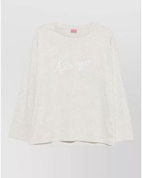KENZO - Organic Cotton Signature Long Sleeve T Shirt - Lyst