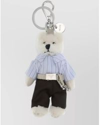Prada - Teddy Charm Keychain Belt Detail Striped - Lyst