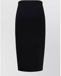 Elisabetta Franchi - Ribbed Knit High-Rise Midi Pencil Skirt - Lyst