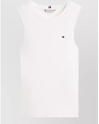 Tommy Hilfiger - Slim Tank Top Sleeveless Round Neckline Ribbed - Lyst