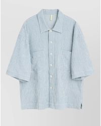 sunflower - Adam Linen Stripe Short Sleeve Shirt - Lyst