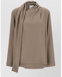 Nude - Draped Asymmetric Blouse - Lyst