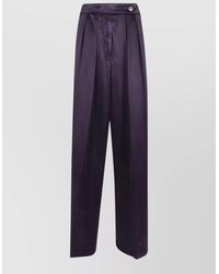 Dries Van Noten - High Waist Wide Leg Satin Trousers - Lyst