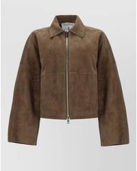 Filippa K - Coach Collared Oversized Suede Jacket Long Sleeves - Lyst