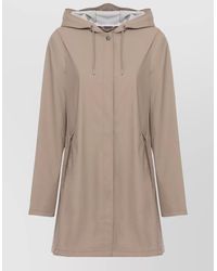 Rains - Hooded Long Sleeve Raincoat Snap Button Cuffs - Lyst
