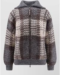 Brunello Cucinelli - Knit Cardigan Micro Sequin Embroidery Intarsia - Lyst