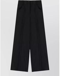 Theory - Wool Wide-Leg Tailored Trousers - Lyst