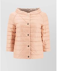 Herno - Quilted High Collar 3/4 Sleeves Jackets - Lyst