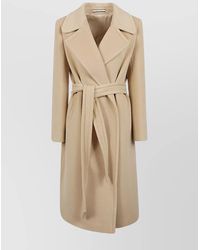 Tagliatore - Wool Coat Belted Wide Lapels - Lyst