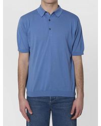John Smedley - Ribbed Trim Short-Sleeve Polo Shirt - Lyst
