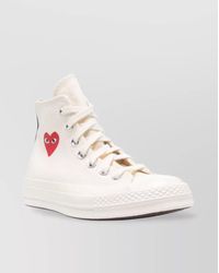 COMME DES GARÇONS PLAY - Canvas Logo Print High Top Sneakers - Lyst