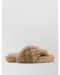Balenciaga - Eco Faux Fur Open Toe Slippers - Lyst