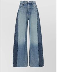 Mother - Denim Two-Tone Wide-Leg Jeans - Lyst