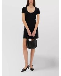 Courreges - Cotton Slim-Fit Scoop-Neck Short-Sleeve Mini Dress - Lyst