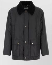 Maison Margiela - Polyester Padded Jacket Shearling Collar Pockets - Lyst