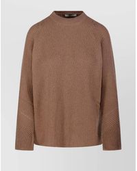 Max Mara - Ribbed Wool High Neck Jumper - Lyst