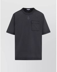 McQueen - Cotton Two Tone Ribbed Crew Neck Short Sleeve T Shirt - Lyst